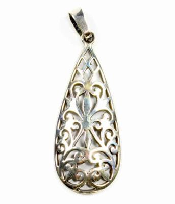 Zilveren Hanger Druppel - 30 mm