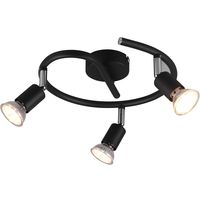 LED Plafondspot - Trion Pamo - GU10 Fitting - 3-lichts - Rond - Mat Zwart - Aluminium - thumbnail