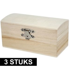 3x Houten kistjes onbedrukt 11 cm   -