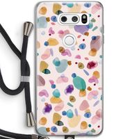 Terrazzo Memphis Pink: LG V30 Transparant Hoesje met koord