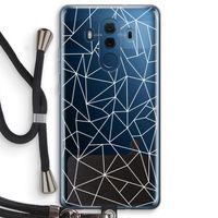 Geometrische lijnen wit: Huawei Mate 10 Pro Transparant Hoesje met koord