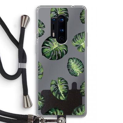 Tropische bladeren: OnePlus 8 Pro Transparant Hoesje met koord