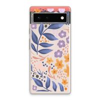 Flowers with blue leaves: Google Pixel 6 Transparant Hoesje