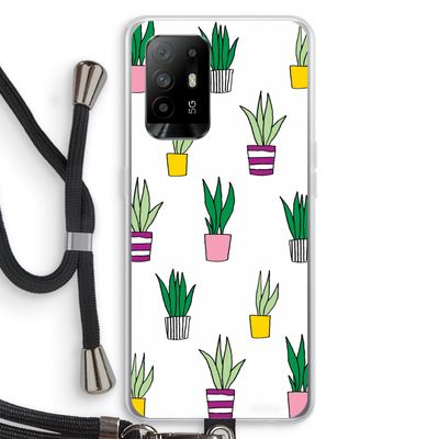 Sanseveria: Oppo A95 5G Transparant Hoesje met koord