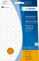 Etiket herma 2234 rond 13mm fluor oranje 1848stuks