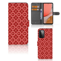 Samsung Galaxy A72 Telefoon Hoesje Batik Rood - thumbnail