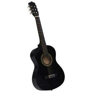 VidaXL Gitaar klassiek beginner en kinderen 1/2 34" zwart