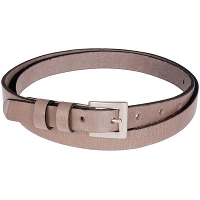 Smalle leren Kampara riem 20501 Lichtbruin