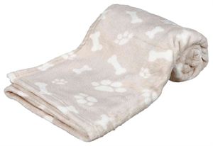 TRIXIE HONDENDEKEN KENNY FLEECE BOT / POOTJES BEIGE 75X50 CM