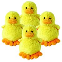 Schmoozies Knuffel kuikentje - 4x - geel - Pasen - kippen knuffeldier - 16 cm