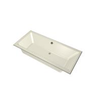 Xenz Kristal Ligbad - 180x80x48 - afvoer Midden - acryl - pergamon 6986-02