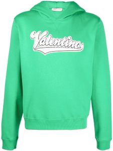 Valentino Garavani hoodie en éponge à patch logo - Vert