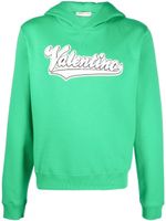 Valentino Garavani hoodie en éponge à patch logo - Vert - thumbnail