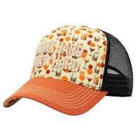 King Kerosin Drink Hard Party Hard Cocktail Trucker Pet Oranje & Gebroken Wit