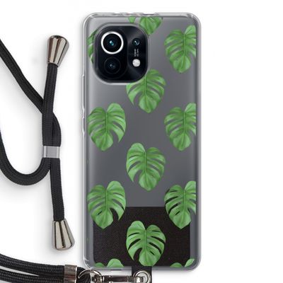 Monstera leaves: Xiaomi Mi 11 Transparant Hoesje met koord