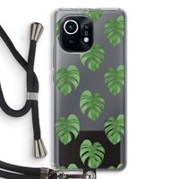 Monstera leaves: Xiaomi Mi 11 Transparant Hoesje met koord