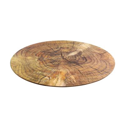 Placemat - boomstam print - 12x stuks - rond - 38 cm - tafel onderlegger Placemat - boomstam print - 12x stuks - rond - 38 cm - tafel onderlegger