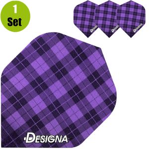 Designa Tartan Dartflights - Paars