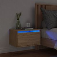 Nachtkastje met LED's wandgemonteerd sonoma eikenkleurig