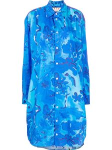 Marni robe-chemise à fleurs - Bleu