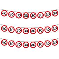 Slinger 30 jaar - 3x - verkeersborden - 10 meter - vlaggenlijn - leeftijd versiering