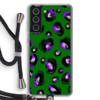 Green Cheetah: Samsung Galaxy S21 FE Transparant Hoesje met koord