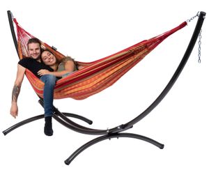 Hangmat met Standaard Tweepersoons 'Arc & Chill' Happy - Oranje - Colombiaanse - 180 kg - Tropilex
