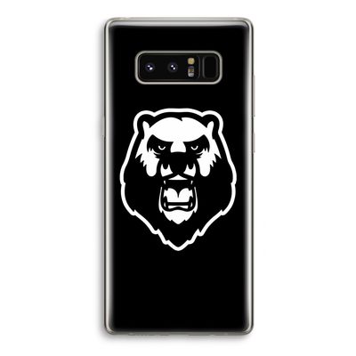 Angry Bear (black): Samsung Galaxy Note 8 Transparant Hoesje