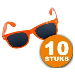 Oranje Feestbril 10 stuks Oranje Bril ""Blues"" Feestkleding EK/WK Voetbal Oranje Versiering Versierpakket