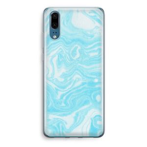 Waterverf blauw: Huawei P20 Transparant Hoesje