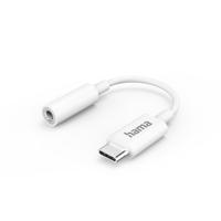Hama aux-adapter usb-c – 3,5-mm-jack-aansluiting wit