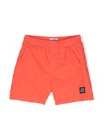 Stone Island Junior short de bain à patch logo - Orange