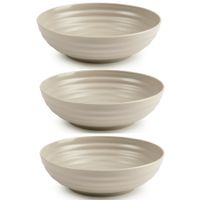 Set van 6x kommetjes/schaaltjes - Dessert/ontbijt - Kunststof - D19 cm - Taupe