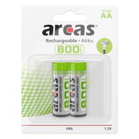 Battery Sales Europe Oplaadbare batterijen arcas rechargeable nimh aa/hr6 800mah, 2st.