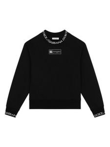 Dolce & Gabbana Kids sweat en coton à logo appliqué - Noir