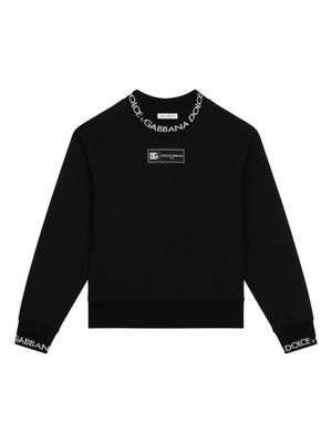 Dolce & Gabbana Kids sweat en coton à logo appliqué - Noir