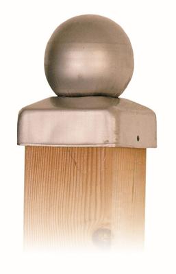 Paal-ornament bol RVS 71x71 mm - Gartdeco