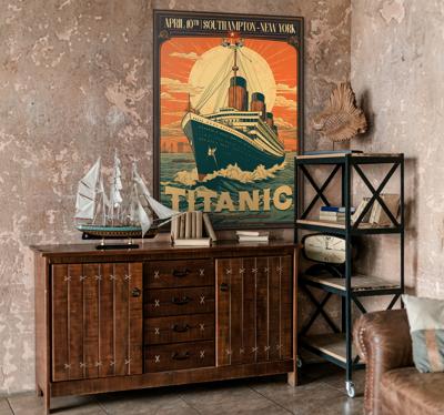 Vintage poster van de titanic