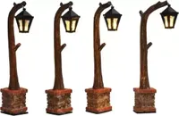 Houten straatlantaarn bo (set van 4 stuks)