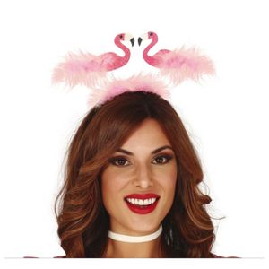 Fiestas Guirca Verkleed haarband flamingo - tropical/Hawaii party - Carnaval diadeem   -