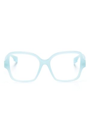 Burberry Eyewear lunettes de soleil oversize à plaque logo - Bleu