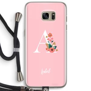 Pink Bouquet: Samsung Galaxy S7 Edge Transparant Hoesje met koord