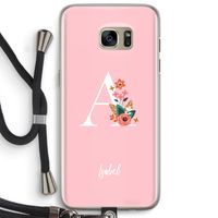 Pink Bouquet: Samsung Galaxy S7 Edge Transparant Hoesje met koord