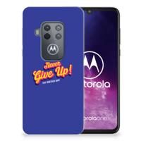 Motorola One Zoom | Siliconen hoesje | met naam Never Give Up