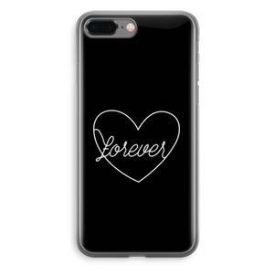 Forever heart black: iPhone 8 Plus Transparant Hoesje