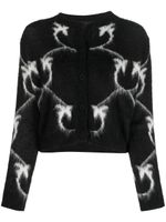 PINKO cardigan à logo intarsia - Noir