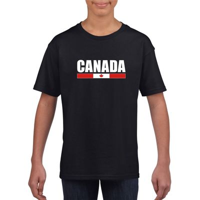 Zwart Canada supporter t-shirt voor kinderen Zwart Canada supporter t-shirt voor kinderen