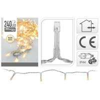 Kerstverlichting - 2x - LED lichtsnoer - transparant - 240 lampjes - warm wit - voor binnen en buite
