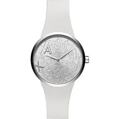Horlogeband Armani Exchange AX4505 Leder Wit 22mm