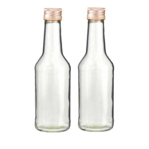 Fles - Set van 10x stuks - met schroefdop - transparant - 200 ml - glas